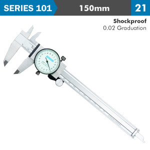 DIAL CALIPER 150milimeter 0.03milimeter ACC. 0.02milimeter GRAD. S/STEEL SHOCKPROOF
