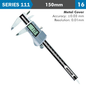 DIG. CALIPER 150milimeter 0.03milimeter ACC. METAL COVER S/STEEL 0.01milimeter RES.