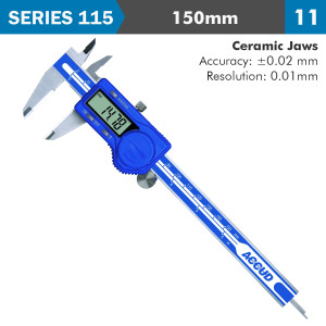 DIG. CALIPER 150milimeter 0.02milimeter ACC. CERAM. JAWS S/STEEL 0.01milimeter RES.