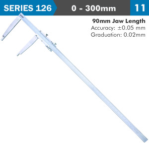 VERNIER CALIPER 300milimeter 0.05milimeter ACC. 90milimeter 0.02milimeter GRAD S/STEEL