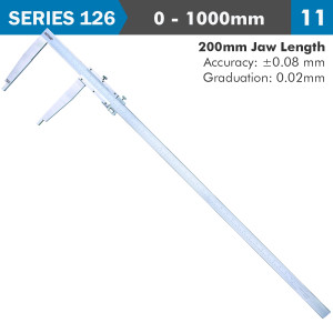 VERNIER CALIPER 1000milimeter 0.08milimeter ACC. 200milimeter 0.02milimeter GRAD S/STEEL