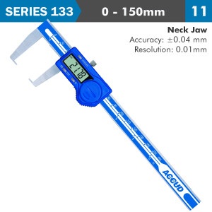 DIG. CALIPER 150milimeter 0.04milimeter ACC. OUTSIDE NECK 0.01milimeter RES. S/STEEL