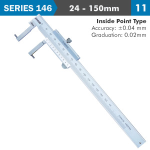 VERNIER CALIPER 24-150milimeter 0.04milimeter ACC. 0.02milimeter GRAD. INSIDE . S/STEEL
