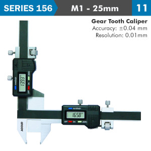 DIG. CALIPER M1-25milimeter OFFSET GEAR TOOTH 0.04milimeter ACC. 0.01milimeter RES. S/STEEL