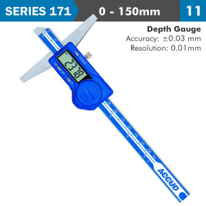 DIGITAL DEPTH GAUGE 150milimeter 0.03milimeter ACC. 0.01milimeter RES. S/STEEL