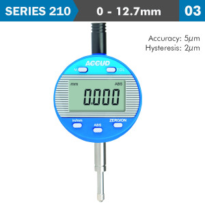 DIG. INDICATOR FLAT & LUG BACK 12.7milimeter 0.001milimeter/0.00005'