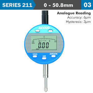 DIGITAL INDICATOR FLAT BACK 50.8milimeter/2'