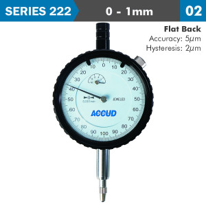 DIAL INDICATOR 1milimeter 0.001milimeter GRAD. FLAT BACK