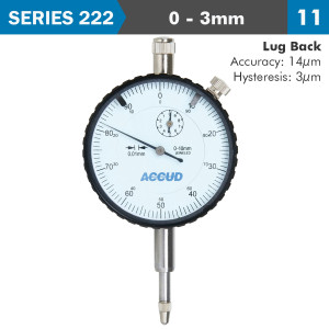 DIAL INDICATOR 3milimeter 0.01milimeter GRAD. LUG BACK