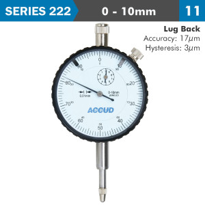 DIAL INDICATOR 10milimeter 0.01milimeter GRAD. LUG BACK