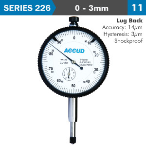 SHOCKPROOF DIAL INDICATOR LUG BACK 3milimeter