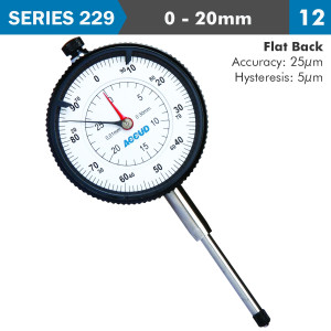 DIAL INDICATOR FLAT BACK 20milimeter