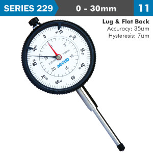 DIAL INDICATOR 30milimeter 0.01milimeter GRAD. LUG&FLAT BACK