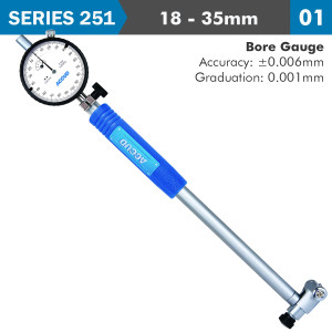 PRECISION DIAL BORE GAUGE 18-35milimeter 0.006milimeter ACC. 0.001milimeter GRAD.