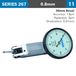 DIAL TEST INDICATOR 0.8milimeter 30milimeter BEZELD 0.013milimeter ACC. 0.01milimeter GRAD