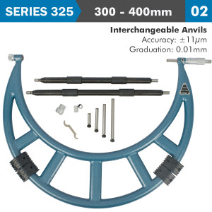 OUTSIDE MICROMETER 300-400milimeter 0.004milimeter ACC. 0.01milimeter GRAD. WITH INTERCH. A