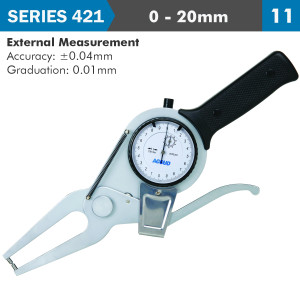 EXT. DIAL CALIPER GAUGE 20milimeter 0.04milimeter ACC. 0.01milimeter GRAD. JAW LENGTH 60milimeter