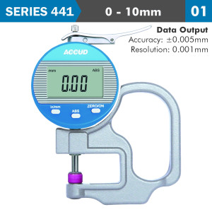DIG. THICKNESS GAUGE 10milimeter 0.005milimeter ACC. 0.001milimeter RES. CERAMIC ANVIL