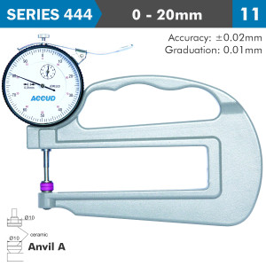 THICKNESS GAUGE 20milimeter 0.03milimeter ACC. LARGE DEPTH CERAMIC ANVIL 0.01milimeter GRAD