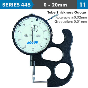 TUBE THICKNESS GAUGE 10milimeter 0.02milimeter ACC. 0.01milimeter GRAD.