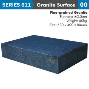 GRANITE SURFACE PLATE GRADE 00 630X400X80milimeter 60KG 0.0035milimeter FLAT