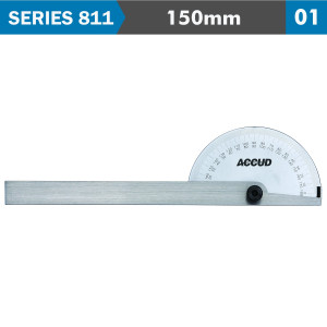 PROTRACTOR 85X150milimeter 180 DEG. 0.3 DEG. ACC. 1 DEG GRAD.