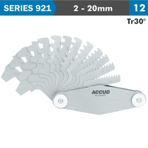 PITCH GAUGE 2-20milimeter TR30 DEG. THREAD 12 LEAVES 0.07milimeter ACC.