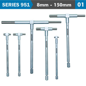 TELESCOPIC GAUGE SET 6pieces SATIN CHROME FINISH
