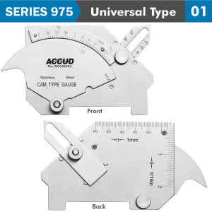WELDING GAUGE 7 X MEASURING APPL. 25,20milimeter,60DEG. RANGE S/STEEL